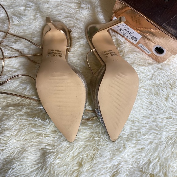 Pointed Rhinestone Lace-Up Heels - Picture 7 of 10